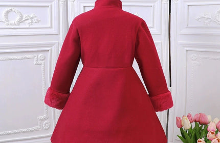 Coat with Hat Long Sleeve Knee-Length