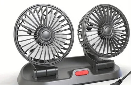 Car Fan 360° Adjustable 3 Head Air Fan Automotive Electric Fan USB/12V/24V Fan 2 Speeds Car Silent Fan For Home Desk Office&Car