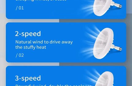 2 In 1 Ceiling Fan Lamps 3 Speeds Adjustable E27 Base Infinitely Dimmable