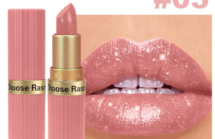 Pearlescent Pink Glitter Velvet Lipstick