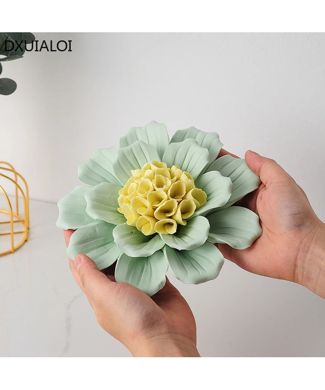 Handmade ceramic flowers wall decor