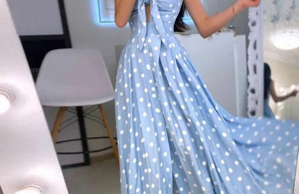 Sexy Summer Women V-Neck Sling Backless Dress