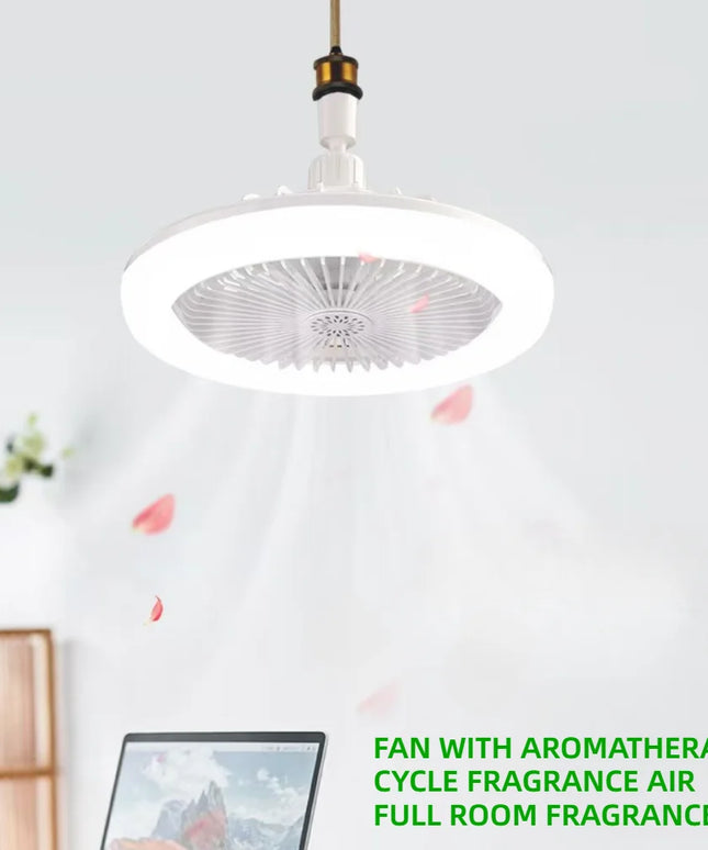 Rotatable 3in1 Ceiling Fan with Remote Control Lighting Lamp E27 Converter Base Light