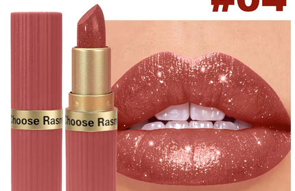 Pearlescent Pink Glitter Velvet Lipstick