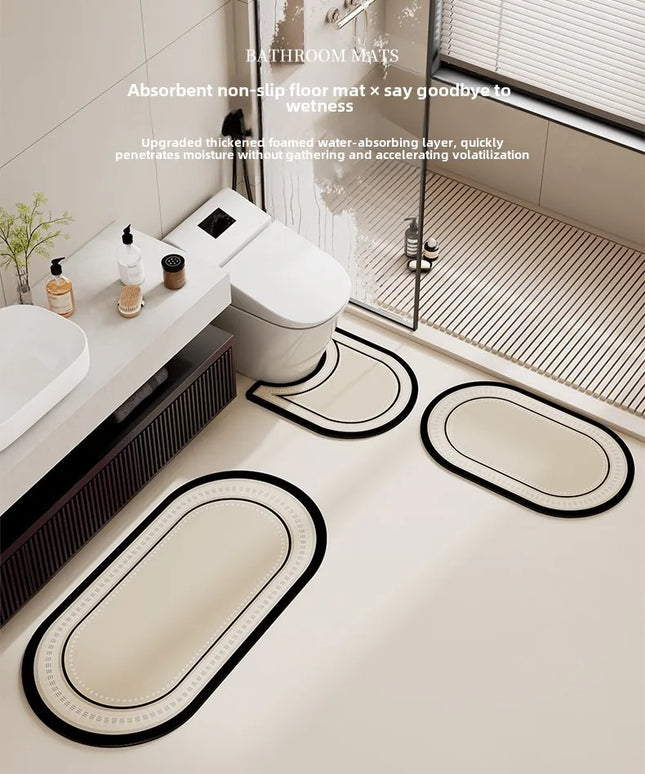 Bathroom floor mat three sets of absorbent