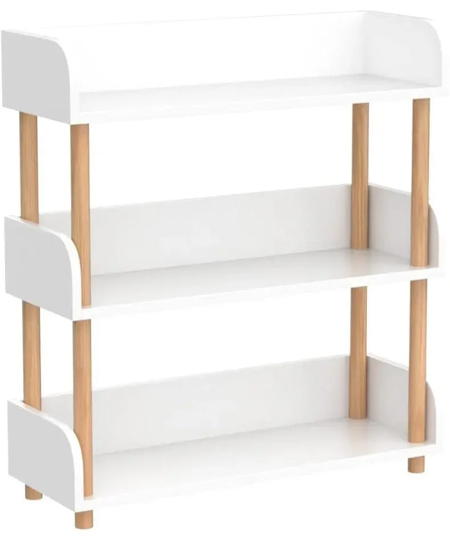 Modern Display Bookshelf with Top Edge and Solid Wood Frame