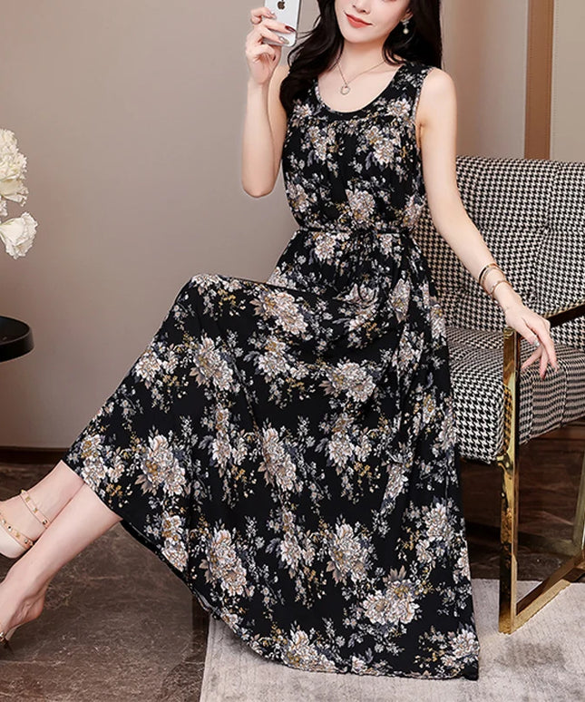 Women Flowers Vintage Dress