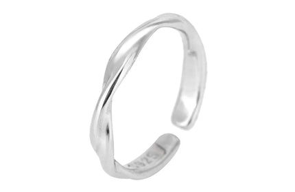 925 Sterling Silver Simple Twisted Wire Rings