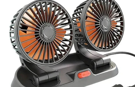 Car Fan 360° Adjustable 3 Head Air Fan Automotive Electric Fan USB/12V/24V Fan 2 Speeds Car Silent Fan For Home Desk Office&Car