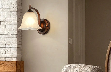 Bathroom Light Lighting with White Frosted Glass Shade