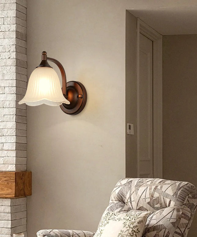 Bathroom Light Lighting with White Frosted Glass Shade