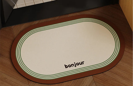 Bathroom mat with quick drying water absorption