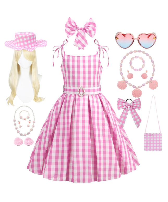 Pink Plaid Dress Halloween Carnival