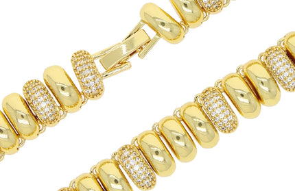 Iced Out Snake Chain Herringbone Necklace