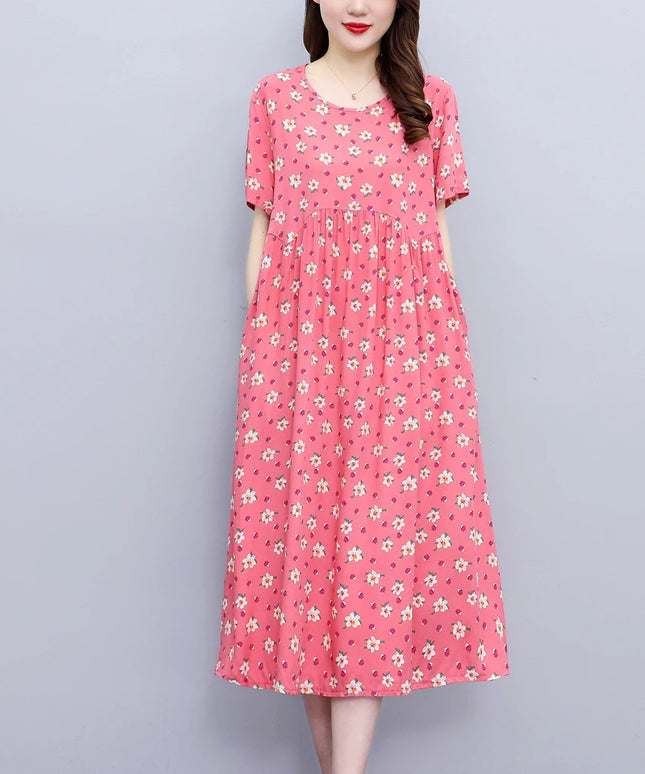 Women O-Neck Print Vintage