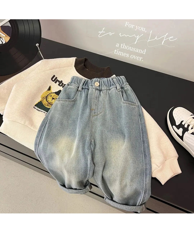 Loose Elastic Waist Children Boy Trousers