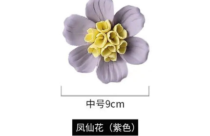 Handmade ceramic flowers wall decor