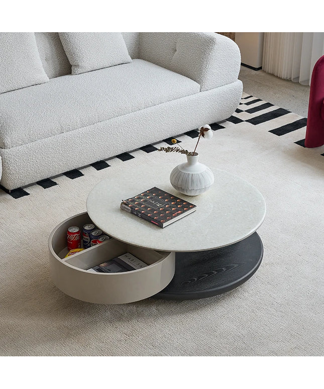Modern Home Furniture Round Coffee Table with Storage for Living Room Apartment