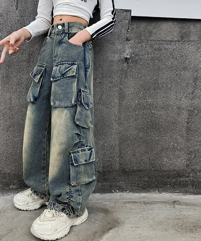 Street Style Pure Loose Straight Trousers