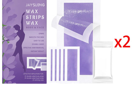 1 Box Of 20 Body Wax Strips * 20 Facial Wax Strips * 10 Wipes