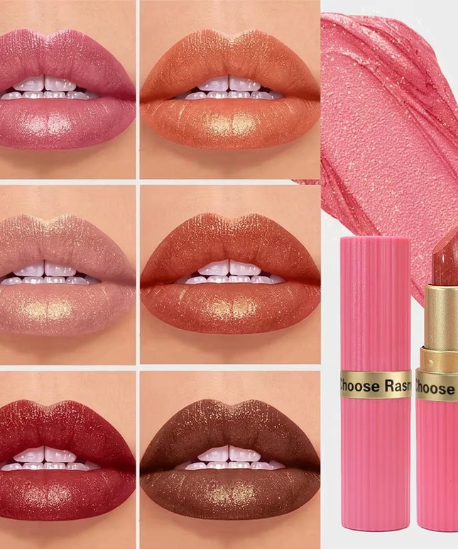 Pearlescent Pink Glitter Velvet Lipstick