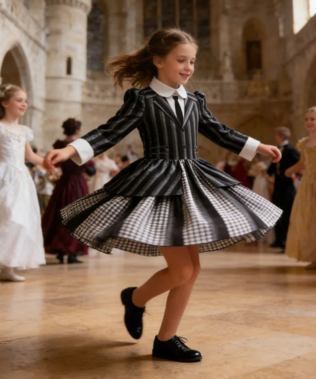 Elegant Ball Gown Black Stripes