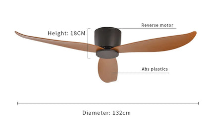 SOVE Ceiling Fan White Low Floor 17cm DC Ceiling Fan With Remote Control