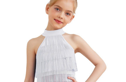 Girls Latin Dance Tassel Crop Top (Performance / Dancewear)