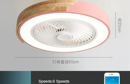 52CM  Ceiling Fan Light Lamp 220V APP +Remote Control Fans