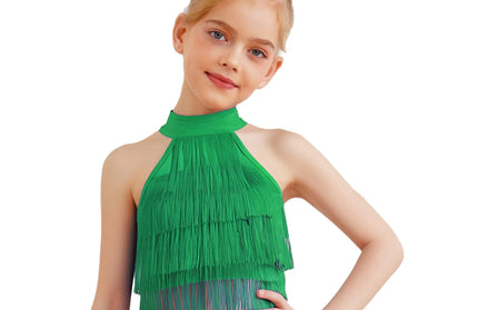 Girls Latin Dance Tassel Crop Top (Performance / Dancewear)