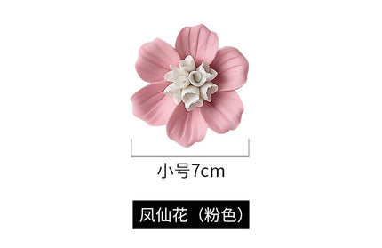 Handmade ceramic flowers wall decor