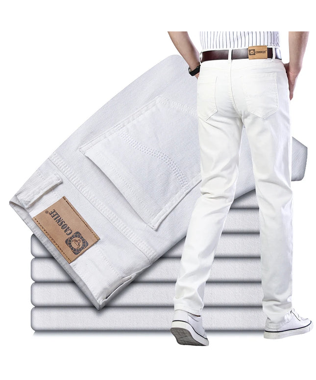 Men's Jeans Pure White Fashion