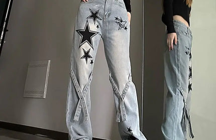 High Waist Shot Star Bell Bottom