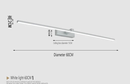 Modern Bathroom 100cm Mirror-front Lamp Led wall Light