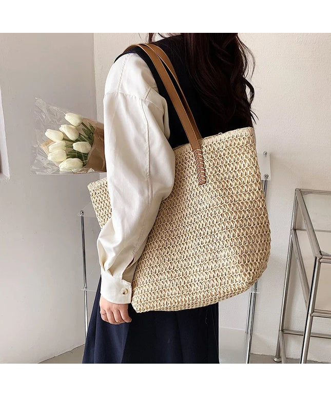 Straw Beach Tote Bag