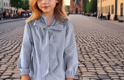 Girls Solid Autumn Shirt
