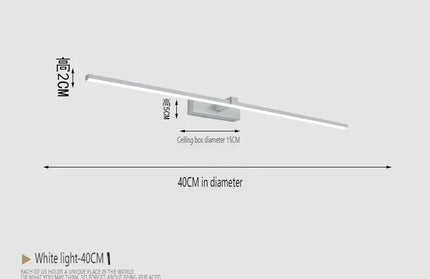 Modern Bathroom 100cm Mirror-front Lamp Led wall Light