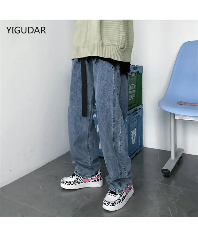 Men's Jeans 2026 Spring Autumn Korean Wide Leg