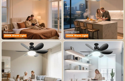 LED 30W Ceiling Fan Light E27 with Remote Control for Dimming