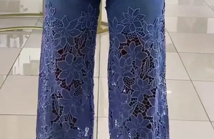 High Waist Lace Patchwork