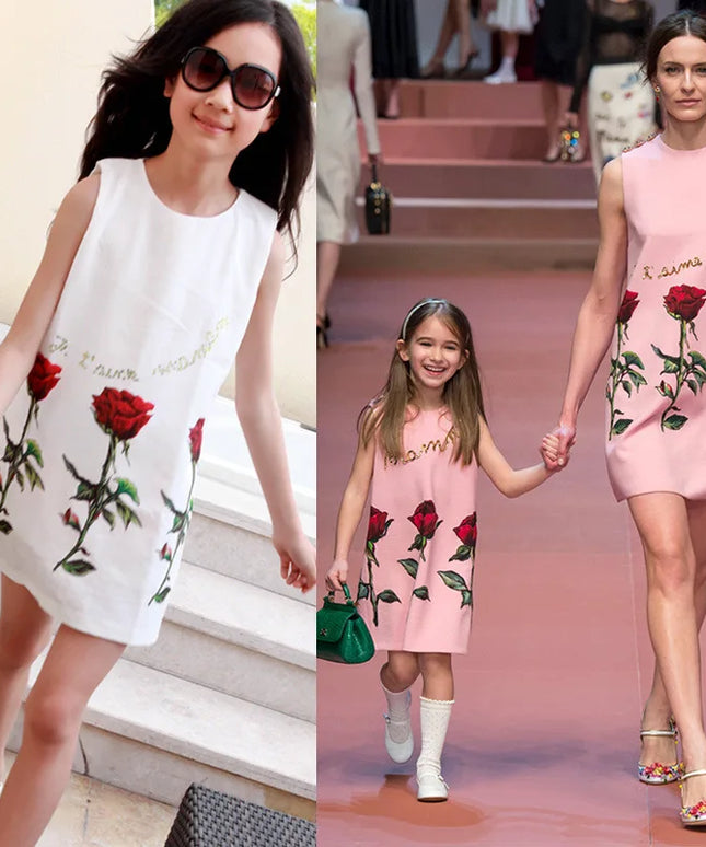 Rose Printing Children Costumes