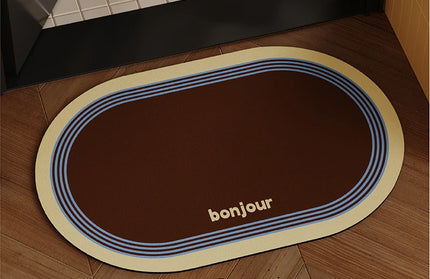 Bathroom mat with quick drying water absorption