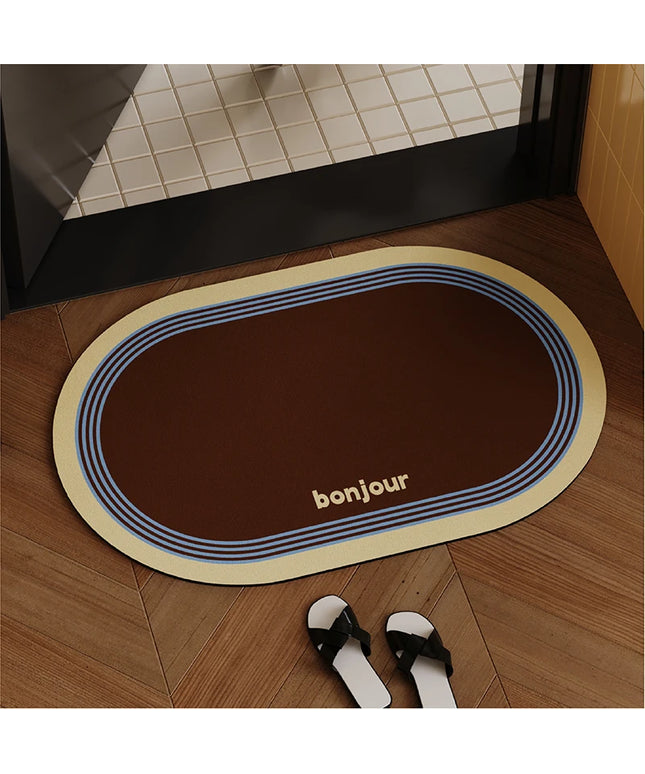 Bathroom mat with quick drying water absorption