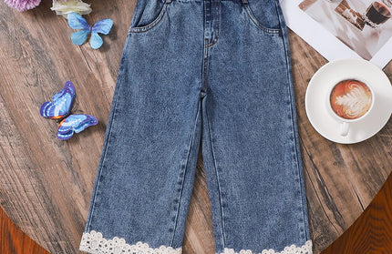 Vintage Washed Denim wide leg jean