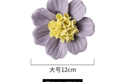 Handmade ceramic flowers wall decor