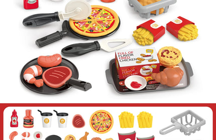 Pretend play, barbecue, fast food, etc