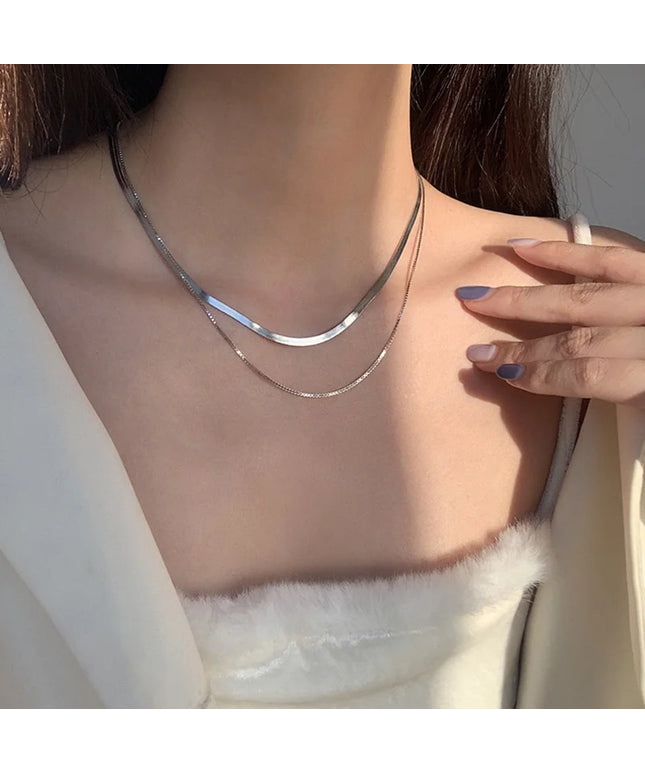 2026 Double Layer Snake Clavicle Chain Necklace