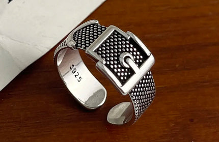 925 Sterling Silver Rings Adjustable Simple