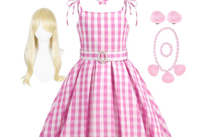 Pink Plaid Dress Halloween Carnival
