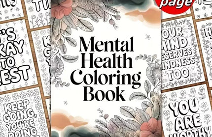 Coloring Book Psychological Health with Inspirational Quotes